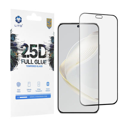 Lito skærmbeskytter til Huawei nova 12s / nova 11, hærdet glas, fuld lim, 2.5D, sort