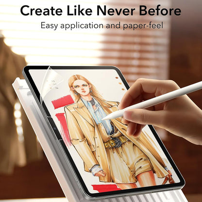 Beskyttelsesfilm Matte ESR Paper Feel til Apple iPad Air 13 (2025) / Air 13 (2024), Plastik, Fuldklæbende, Sæt med 2 stykker