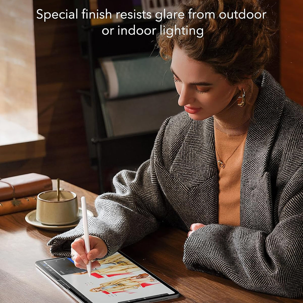 Beskyttelsesfilm Matte ESR Paper Feel til Apple iPad Air 13 (2025) / Air 13 (2024), Plastik, Fuldklæbende, Sæt med 2 stykker