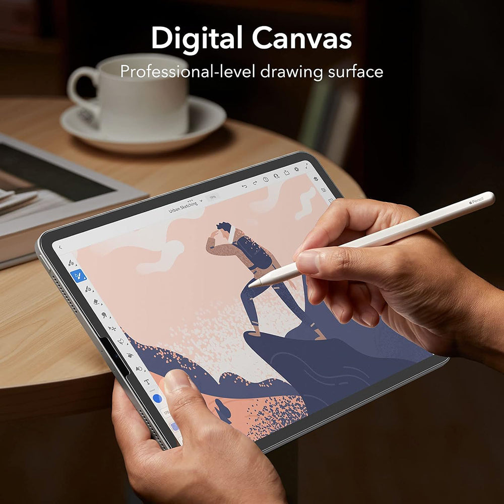 Beskyttelsesfilm Matte ESR Paper Feel til Apple iPad Pro 12.9 (2022) / Pro 12.9 (2021) / Pro 12.9 (2020), Plastik, Sæt med 2 stykker