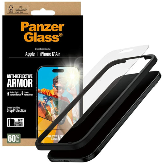 Beskyttelsesfolie Matte PanzerGlass Armor EasyAligner til Apple iPhone 17 Air, Hærdet Glas, Full Glue