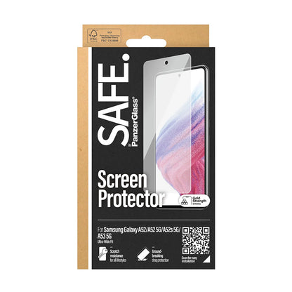 PanzerGlass Safe Screen Protector. Ultra-Wide Fit for Samsung Galaxy A53 5G A536 / A52s 5G A528 / A52 5G A526, Tempered Glass, Full Glue