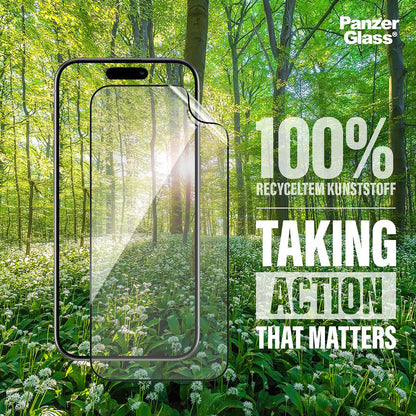 Beskyttelsesfilm til skærm PanzerGlass Ultra-Wide Fit EyeCare til Apple iPhone 16 Pro Max, Hærdet Glas, Full Glue, Sort