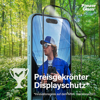 Beskyttelsesfilm til skærm PanzerGlass Ultra-Wide Fit EyeCare til Apple iPhone 16 Pro Max, Hærdet Glas, Full Glue, Sort
