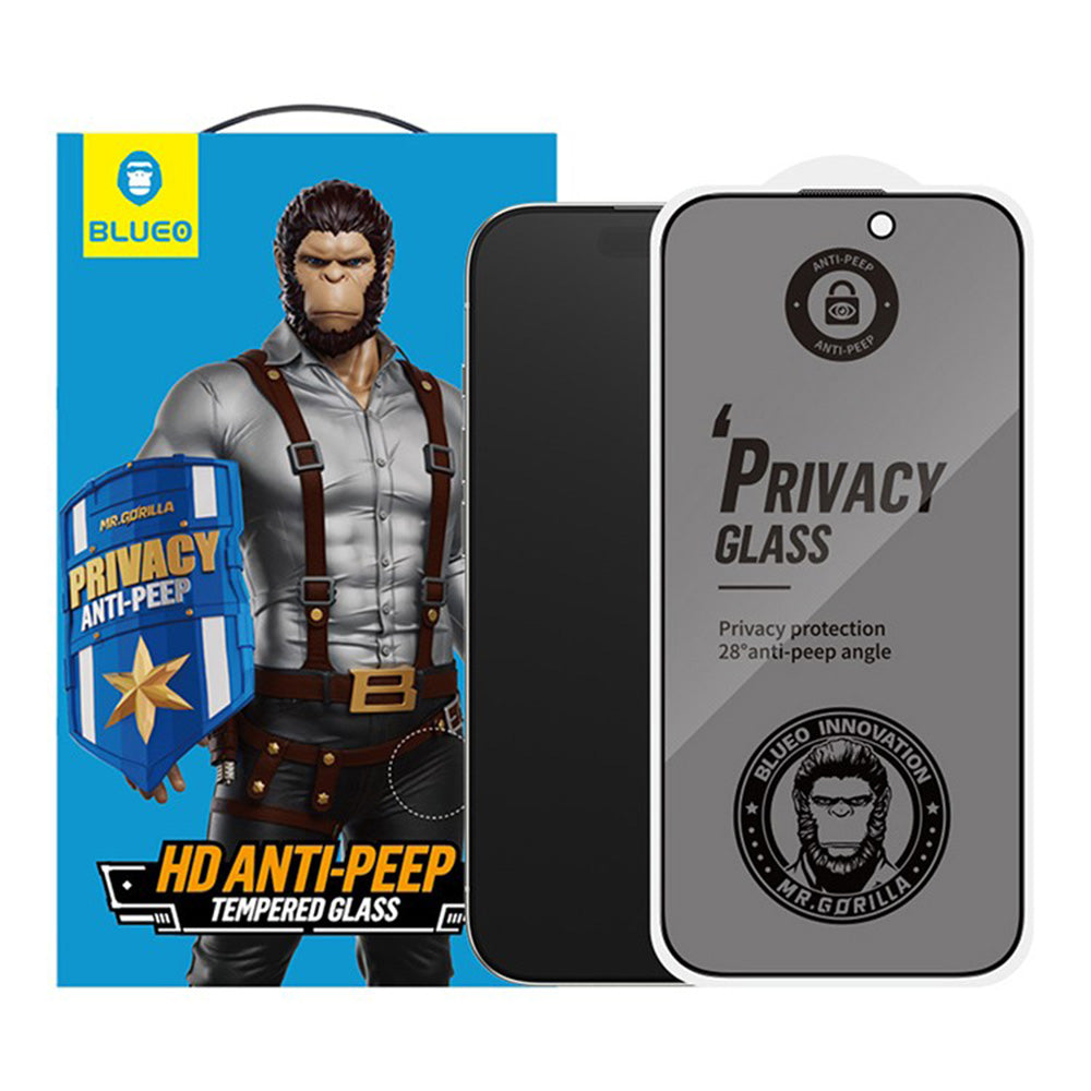 Beskyttelsesfilm til skærm Privacy Blueo Anti-Peep Applicator Pro til Apple iPhone 17 Air, Hærdet Glas, Full Glue