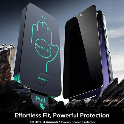 Beskyttelsesfilm Privacy ESR Armorite UltraFit til Apple iPhone 17 Air, Hærdet Glas, Full Glue, Sæt med 3 stykker