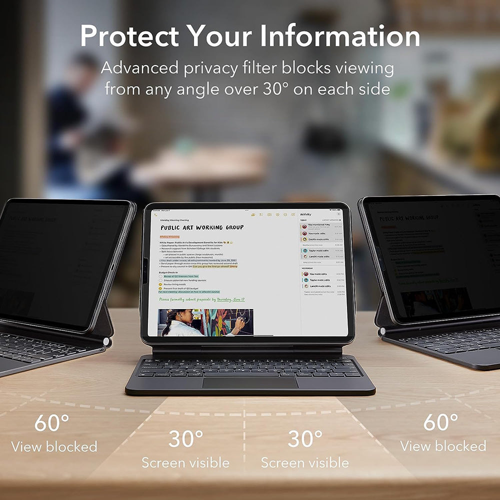 ESR Magnetic Privacy Skærmbeskyttelse til Apple iPad Air 11 (2026) / Air 11 (2025), Plastik