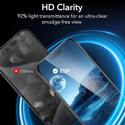Beskyttelsesfilm Privacy ESR til Apple iPhone 17 Pro Max, Hærdet Glas, Full Glue, Sæt med 3 stykker