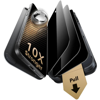 Beskyttelsesfilm Privacy ESR UltraFit Armorite Pro til Apple iPhone 17 Pro, Hærdet Glas, Full Glue, Sæt med 3 stykker