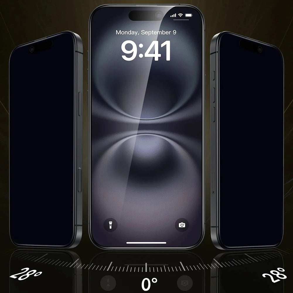 Beskyttelsesfilm Privacy ESR UltraFit Armorite Pro til Apple iPhone 17 Pro, Hærdet Glas, Full Glue, Sæt med 3 stykker