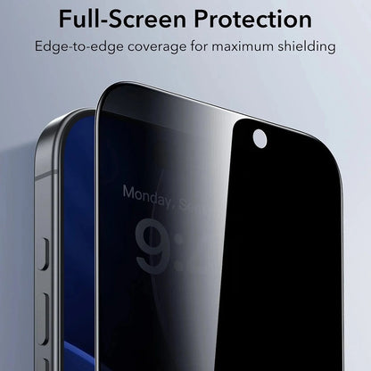 Beskyttelsesfilm Ecran Privacy ESR UltraFit til Apple iPhone 17 Pro, Hærdet Glas, Full Glue, Sæt med 3 stykker
