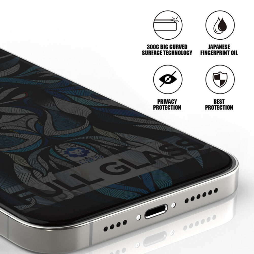 Beskyttelsesfilm Privacy Lito D+ Max 300C til Apple iPhone 17 Pro Max, Hærdet Glas, Full Glue