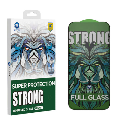 Beskyttelsesfolie Privacy Lito D+ Max Strong til Apple iPhone 17 / 16 Pro, Hærdet Glas, Full Glue