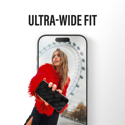 Beskyttelsesfolie til skærm Privacy PanzerGlass Ultra-Wide Fit 2-Way EasyAligner til Apple iPhone 17 / 16 Pro, Hærdet Glas, Full Glue