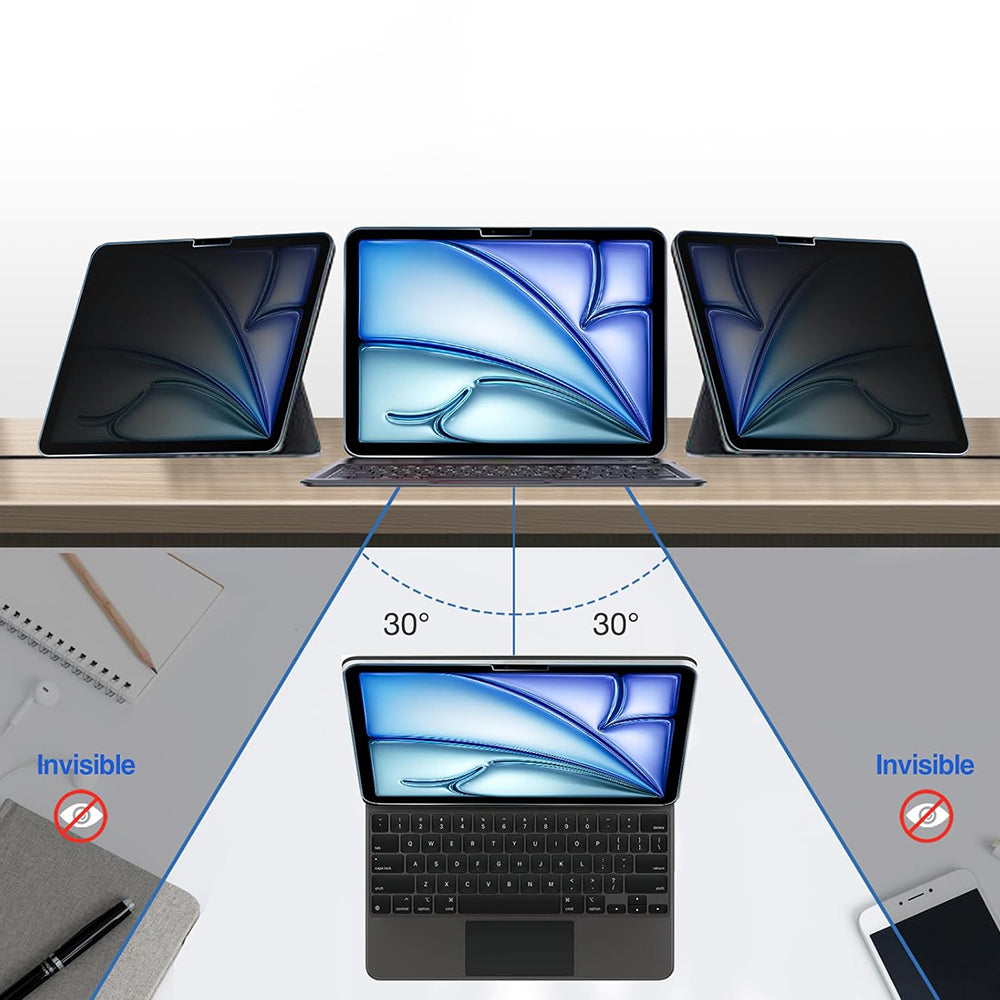 Privacy Techsuit ArmorGlass CrystalHD skærmbeskyttelsesfilm til Apple iPad Pro 11 (2022), hærdet glas, fuld lim, sæt med 2 stk.