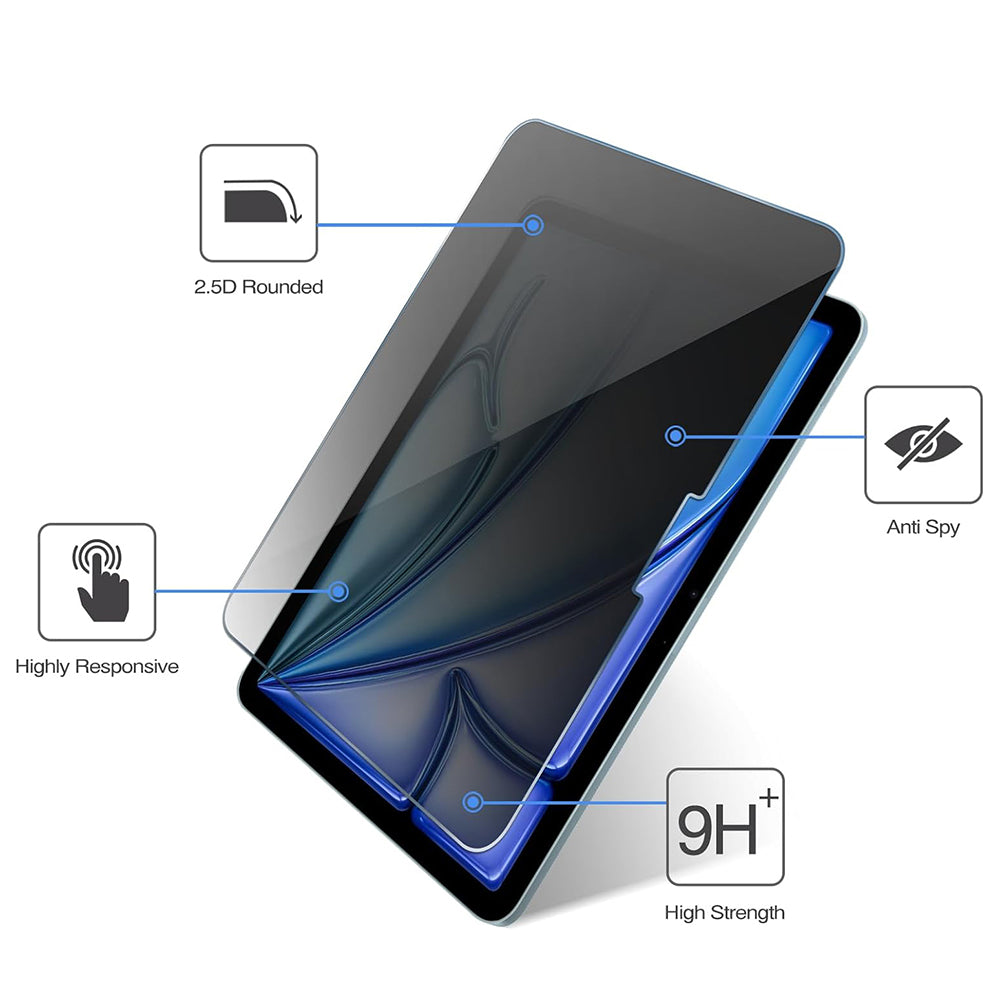 Privacy Techsuit ArmorGlass CrystalHD skærmbeskyttelsesfilm til Samsung Galaxy Tab A11+ / Tab A9+, hærdet glas, fuld lim, sæt med 2 stk.