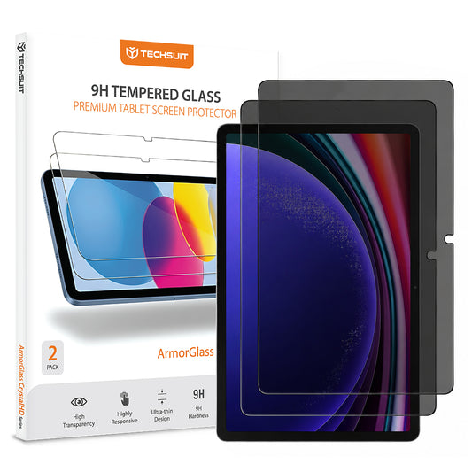 Privacy Techsuit ArmorGlass CrystalHD Skærmbeskyttelsesfilm til Samsung Galaxy Tab S10 Lite, Hærdet Glas, Fuld Lim, Sæt med 2 stk