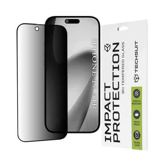 Beskyttelsesfilm Privacy Techsuit til Apple iPhone 17 Air, Hærdet Glas, Full Glue, 111D