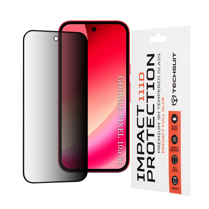 Beskyttelsesfilm Privacy Techsuit til Google Pixel 10a, Hærdet Glas, Full Glue, 111D