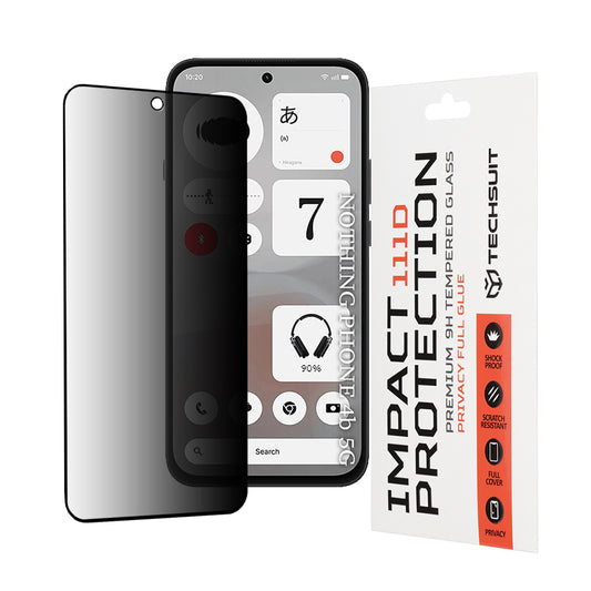 Privacy Techsuit Skærmbeskytter til Nothing Phone (4b), Hærdet Glas, Fuld Lim, 111D