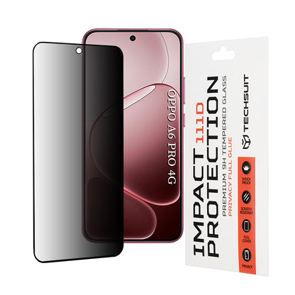 Beskyttelsesfilm til skærm Privacy Techsuit til Oppo A6 Pro 5G / A6 Pro 4G, Hærdet Glas, Full Glue, 111D