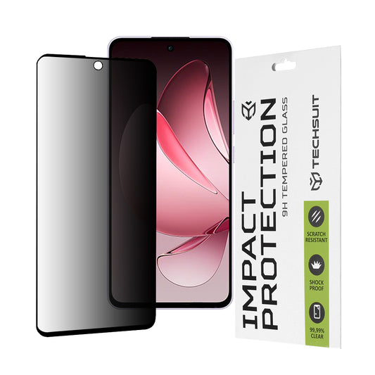 Privacy Techsuit skærmbeskyttelsesfilm til Oppo Reno13 FS 5G / Reno13 F 4G / Reno13 F, hærdet glas, fuld lim, 111D