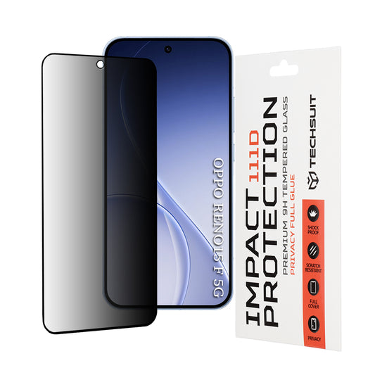 Beskyttelsesfilm Privacy Techsuit til Oppo Reno15 FS / Reno15 F, Hærdet Glas, Full Glue, 111D