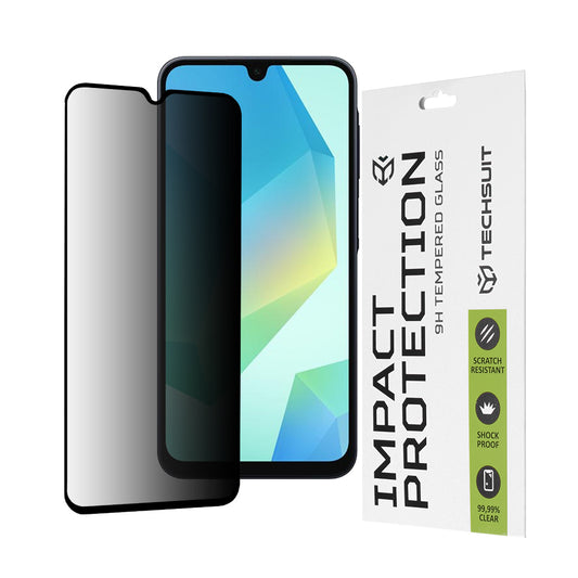 Privacy Techsuit skærmbeskyttelsesfilm til Samsung Galaxy A16 5G A166 / A16 4G A165, hærdet glas, fuld lim, 111D