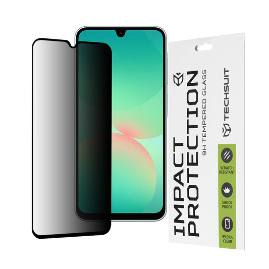 Privacy Techsuit skærmbeskyttelsesfilm til Samsung Galaxy A26 A266, hærdet glas, fuld lim, 111D