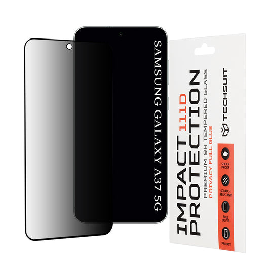 Beskyttelsesfilm Privacy Techsuit til Samsung Galaxy A37 5G, Hærdet Glas, Full Glue, 111D
