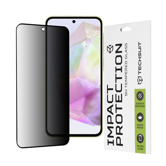 Privacy Techsuit Skærmbeskyttelsesfilm til Samsung Galaxy M56 M566 / M35 / A55 5G A556 / A35 5G A356, Hærdet Glas, Fuld Lim, 111D