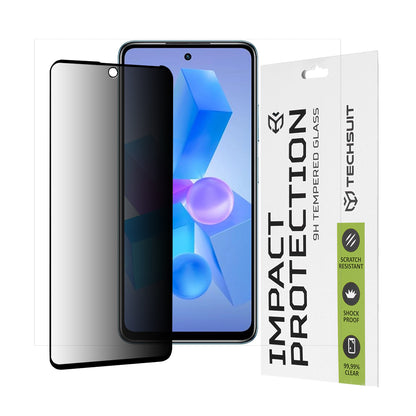 Privacy Techsuit skærmbeskyttelsesfilm til Tecno Spark 20 Pro / Pova 5 Pro / Hot 40 / Hot 40 Pro, hærdet glas, fuld lim, 111D