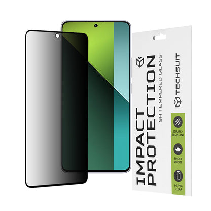 Privacy Techsuit Skærmbeskytter til Xiaomi Poco X6 / Redmi Note 13 Pro 5G, Hærdet Glas, Full Glue, 111D
