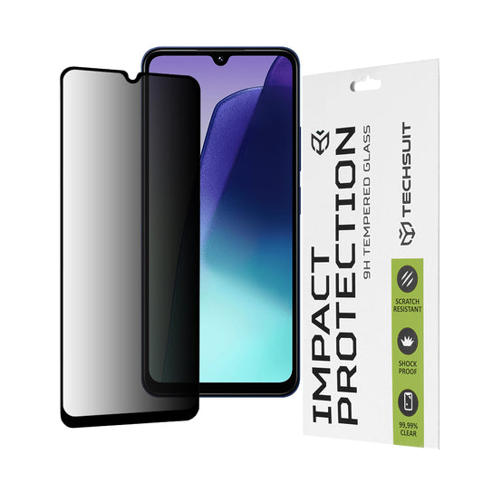 Privacy Techsuit Skærmbeskytter til Xiaomi Redmi A5 4G (Regional) / 14C / Poco C75, Hærdet Glas, Fuld Lim, 111D