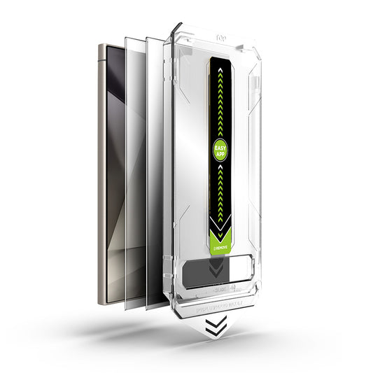 Privacy-skærmbeskyttelse Techsuit TitanGlass CrystalHD til Samsung Galaxy S24 Ultra S928, Sikkerhedsglas, Fuld lim, Sæt med 2 stk.