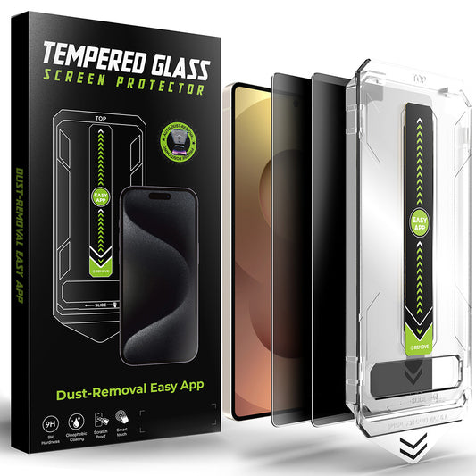 Privacy-skærmbeskyttelse Techsuit TitanGlass CrystalHD til Samsung Galaxy S25 Ultra S938, hærdet glas, fuld lim, sæt med 2 stk.