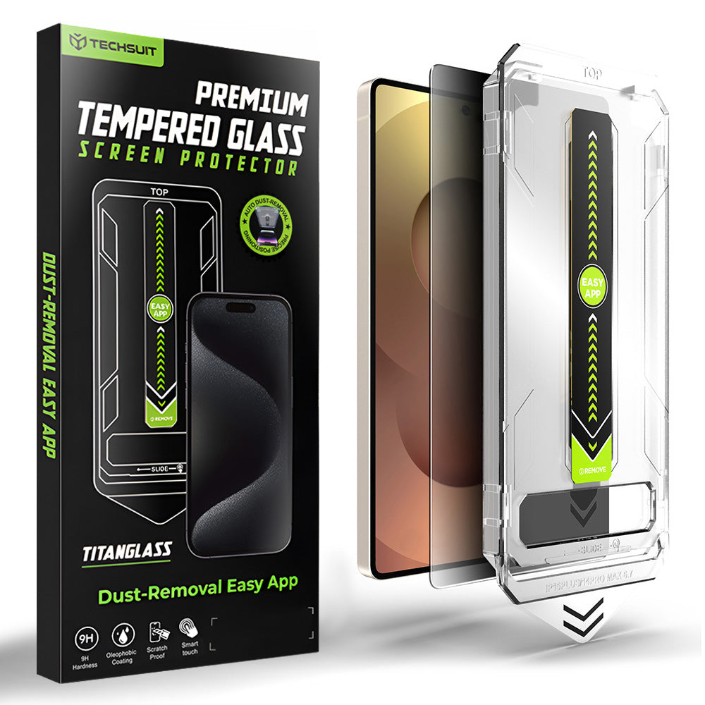 Beskyttelsesfilm til skærm Privacy Techsuit TitanGlass CrystalHD til Samsung Galaxy S26 Ultra S948, Hærdet Glas, Full Glue