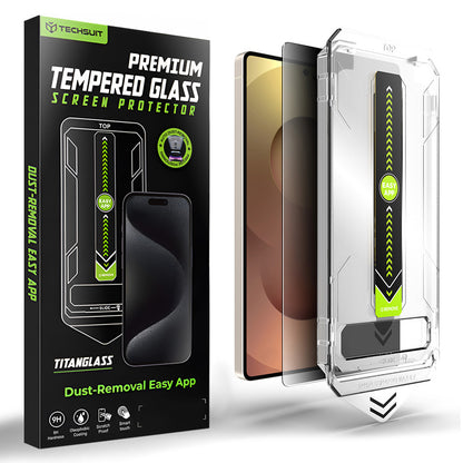 Beskyttelsesfilm til skærm Privacy Techsuit TitanGlass CrystalHD til Samsung Galaxy S26 Ultra S948, Hærdet Glas, Full Glue