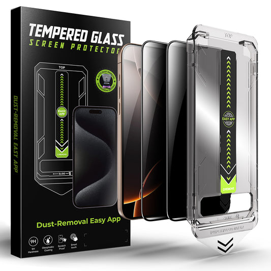 Beskyttelsesfilm til skærm Privacy Techsuit TitanGlass til Apple iPhone 17 Pro Max, Hærdet Glas, Full Glue, Sæt med 2 stykker