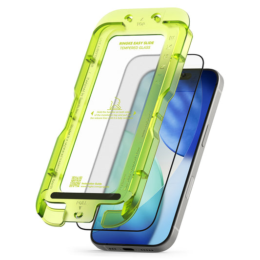 Skærmbeskyttelsesfilm Ringke Easy Slide til Apple iPhone 17 Pro Max, hærdet glas, fuld lim, sæt med 2 stk.