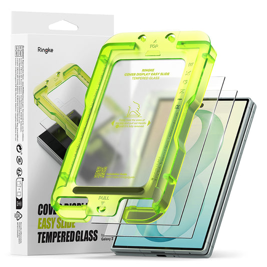 Ringke Easy Slide Skærmbeskytter til Udvendig Skærm til Samsung Galaxy Z Fold8 F971, Hærdet Glas, Fuld Lim, Sæt med 2 stk