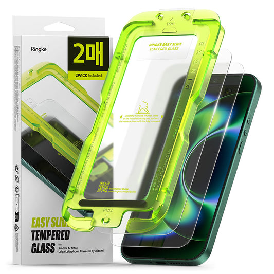 Ringke Easy Slide Skærmbeskytter til Xiaomi 17 Ultra, Hærdet Glas, Fuld Lim, Sæt med 2 stk