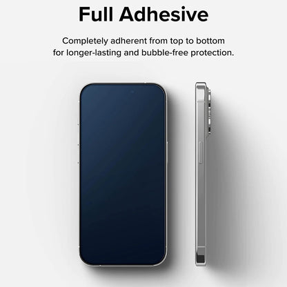 Ringke Skærmbeskytter til Apple iPhone 15 Pro, Hærdet Glas, Fuld Lim, Sort