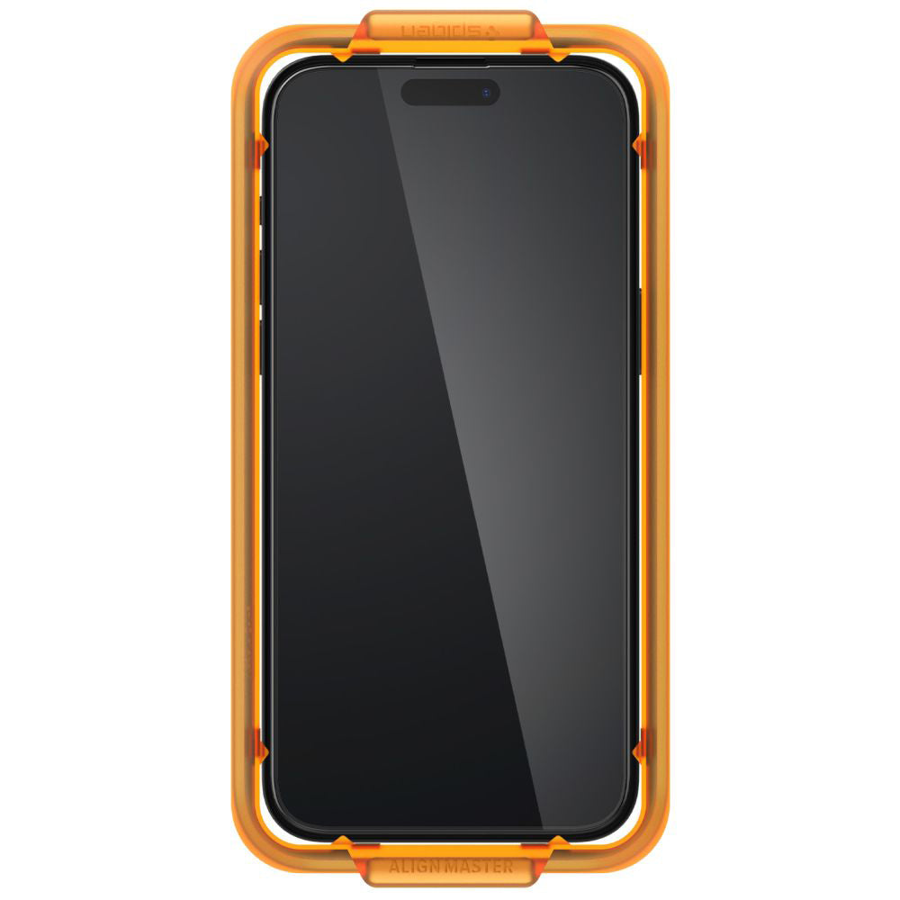 Spigen GlastR Align Master Screen Protector for Apple iPhone 15 Plus, Tempered Glass, Full Glue, Set of 2 pieces, Black AGL06886