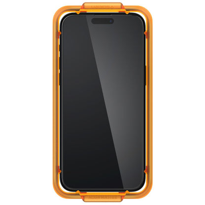 Skærmbeskyttelsesfolie Spigen GlastR Align Master til Apple iPhone 15, Hærdet Glas, Full Glue, Sæt med 2 stykker, Sort AGL06906