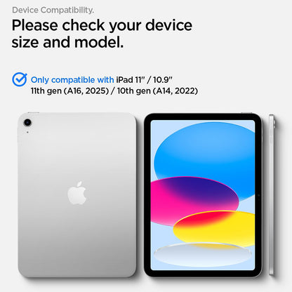 Skærmbeskytter Spigen GlastR Align Master T til Apple iPad (2025) / (2022), Hærdet Glas, Fuld Lim AGL11698