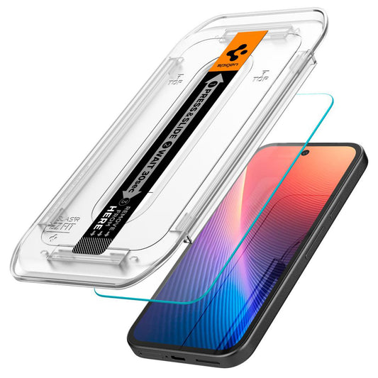 Beskyttelsesfilm til skærm Spigen GlastR EZ FIT til Google Pixel 9a, Hærdet Glas, Full Glue, Sæt med 2 stykker AGL08938