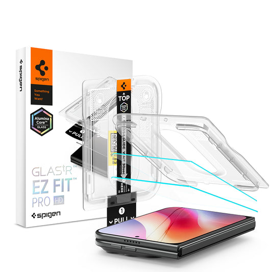 Skærmbeskyttelsesfilm Spigen GlastR EZ FIT Pro HD til Apple iPhone Duo, hærdet glas, fuld lim, sæt med 2 stk AGL12013