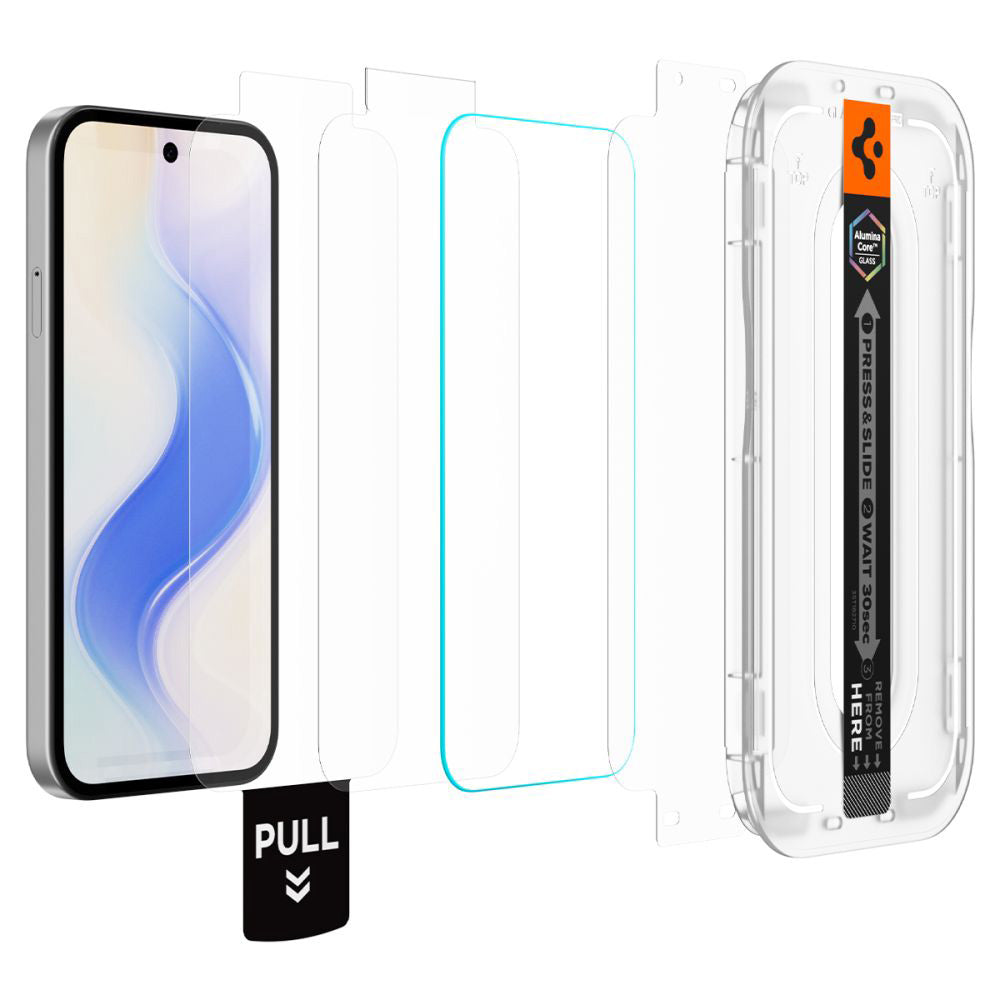 Beskyttelsesfilm til skærm Spigen GlastR EZ FIT Pro HD til Google Pixel 10a, Hærdet Glas, Fuldklæbende, Sæt med 2 stykker AGL11364