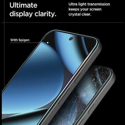 Beskyttelsesfilm til skærm Spigen GlastR EZ FIT Pro HD til Google Pixel 10a, Hærdet Glas, Fuldklæbende, Sæt med 2 stykker AGL11364